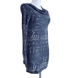 White and Warren Mini Dress Tunic Long Sleeve Bodycon Cowl Neck Size Medium